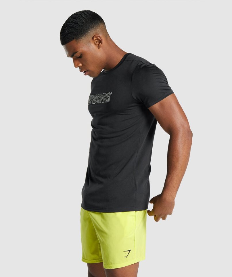 Men's Gymshark Arrival Graphic T-Shirts Black | NZ 9BMTEY